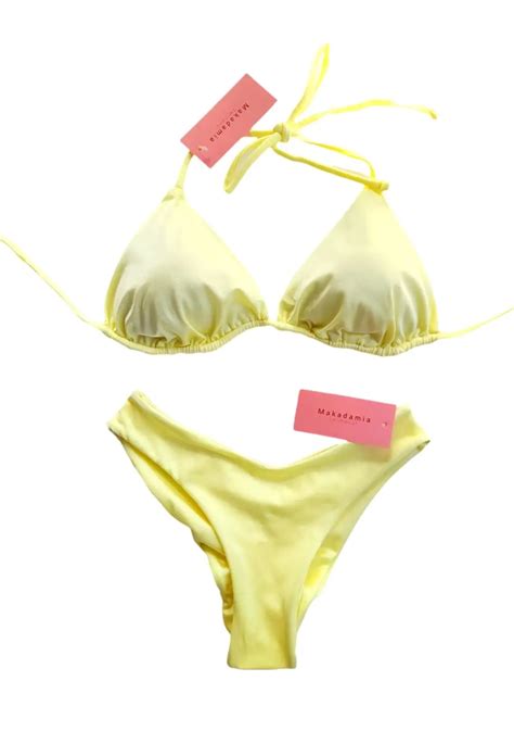 Bikini Básico Zoe Amarillo Makadamia Swimwear