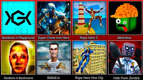 Melonbox Nextbots In Playground Super Crime Iron Hero Rope Hero