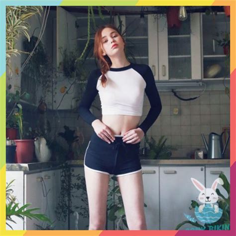 Bộ Đồ Bơi Đi Tắm Biển Nữ Bikini Mảnh Set Áo Dài Và Quần Lót Phân Phối Nam Gym