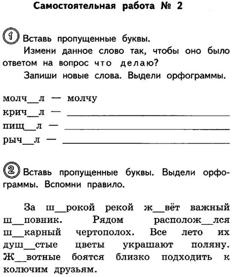 Мы гимназисты - Самостоятельная работа "Правописание шипящих и ча, ща ...