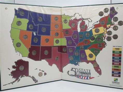 50 State Commemorative Quarter Map Full Baer Auctioneers Realty Llc