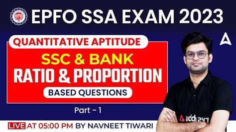 EPFO SSA 2023 EPFO SSA Maths By Navneet Tiwari Ratio And Proportion