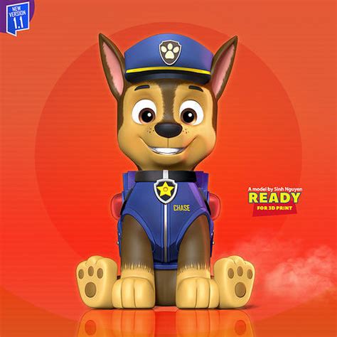 Chase - Paw Patrol Fanart 3D model 3D printable | CGTrader