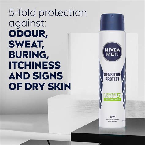 Nivea Men Sensitive Aerosol Antiperspirant Deodorant 250ml Woolworths