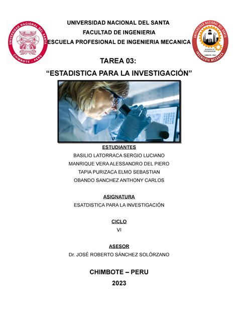 Tarea Estadistica Para La Investigaci N Universidad Nacional Del