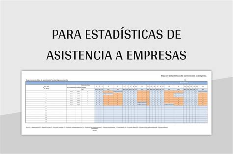 Plantilla De Excel Para Estadísticas De Asistencia A Empresas Y Hoja De