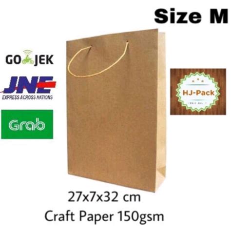 Jual PAPERBAG COKLAT POLOS 27X7X32 TAS KERTAS COKLAT POLOS