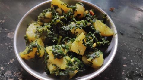 Aloo Palak Ki Sukhi Sabji 5 Ingredients Sabji Spinach Potato Sabji