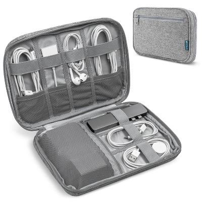 Pavilia Soft Electronic Organizer Travel Case, Medium Cable Tech ...