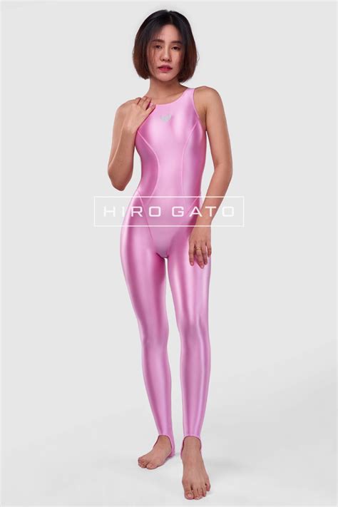 Satin Lycra Unitard Lightpink Shiny Catsuit Hiro Gato