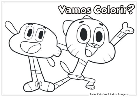 Gumball E Darwin Para Colorir - Darwin e Gumball (O incrível mundo de Gumball) para colorir