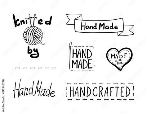 Vector Set of Handmade Elements, Logo Design, Hand Drawn Illustrations Collection Isolated ...