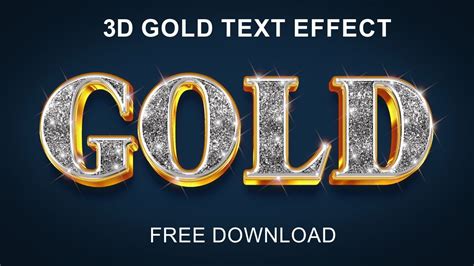 How To Make 3d Gold Text Effect In Photoshop Psd File Free Download