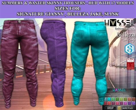 Second Life Marketplace Hassel Pack 17 Summery Wasted Skinny Pants