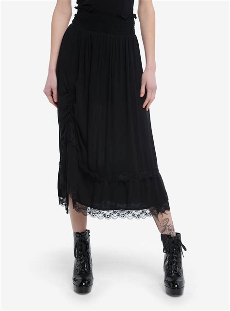 Hot Topic Black Lace Tiered Maxi Skirt Hamilton Place