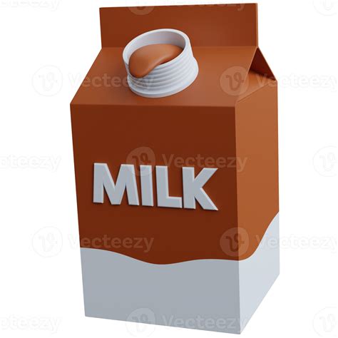 3d rendering chocolate milk box with open lid isolated 12421965 PNG