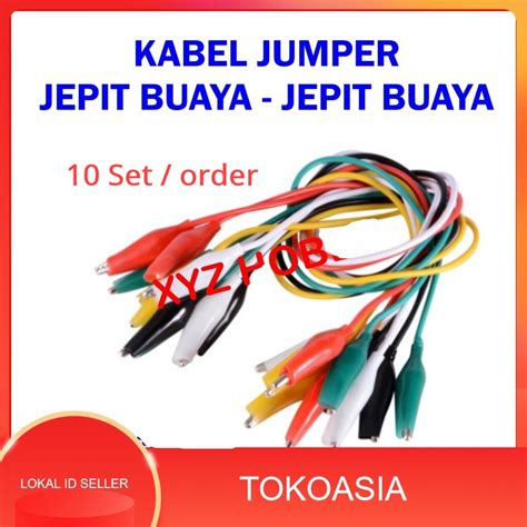 Jual 10 Set Kabel Jepit Buaya Capit Buaya Alligator Clip Kabel