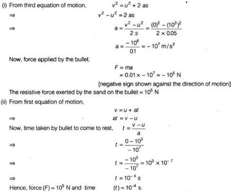 Ncert Exemplar Problems Class Science Force And Laws Of Motion