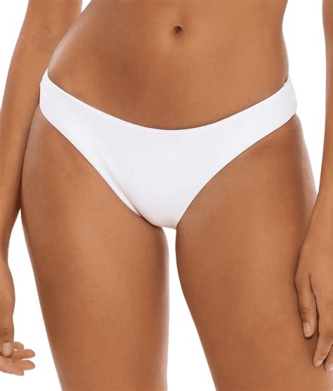 Becca By Rebecca Virtue White Adela Ruched Hipster Bikini Swim Bottom