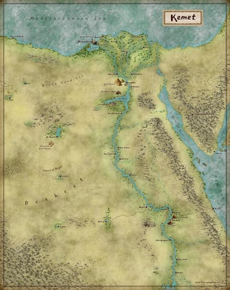 Slightly adapted map of ancient Egypt (1st cataract) : r/wonderdraft