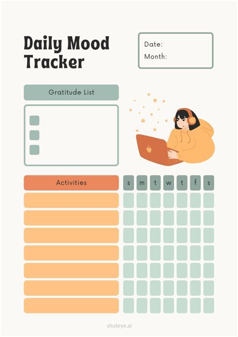 Free Printable Mood Tracker Bullet Journal Templates