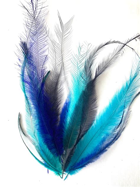 Cruelty Free Emu Feathers 20 Assorted Aquamarine Blue Blend Etsy