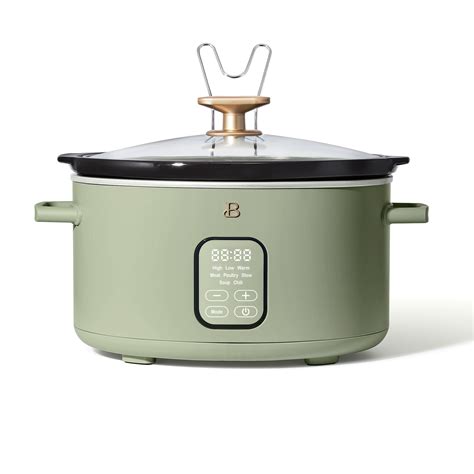 Beautiful Qt Programmable Slow Cooker Sage Green By Drew Barrymore