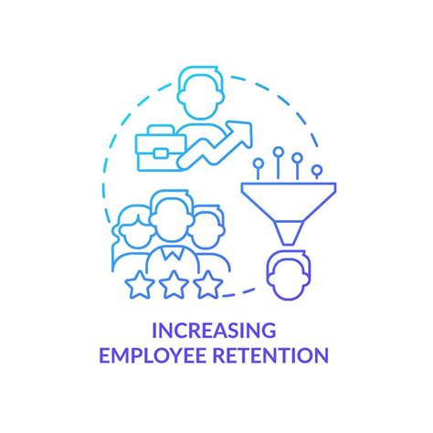 Increasing Employee Retention Blue Gradient Concept Icon Successful