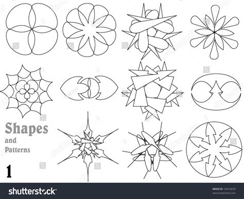 Collection Of Shapes And Patterns Stock Vector Illustration 10416679 ...