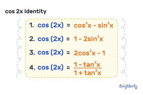 Cos2x Formula Identity And Solved Math Tasks