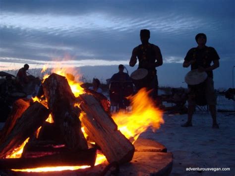 Night Beach Bonfire Party - Adventurous Vegan