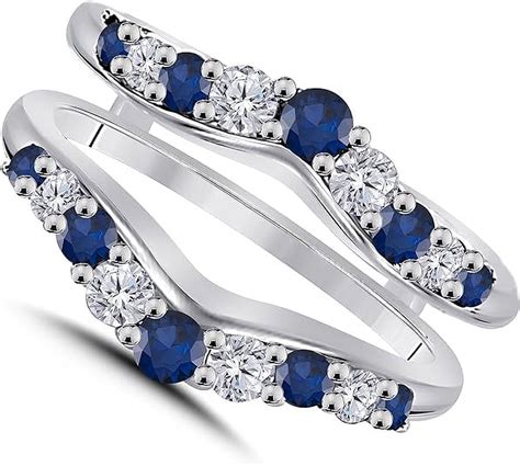 Berylcreation 14k White Gold Plated 225 Ct Round Cut Blue Sapphire