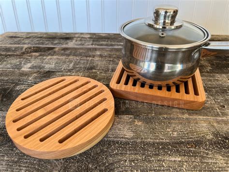 Wooden Trivet Pot Holder Hot Plate Heat Resistant Wood Etsy