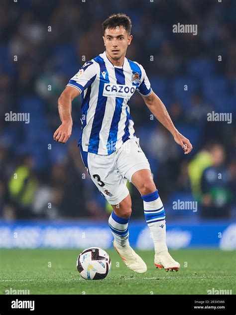 Martin Zubimendi Of Real Sociedad In Action During The La Liga