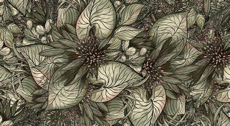 Forest Foliage Fabric Green Leaf Pattern — Flora Illustration