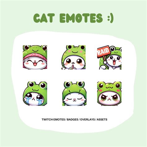 Cute Cat Twitch Emotes Twitch Discord Kawaii Kitty Neko Emotes For