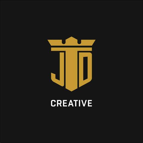 JD Initial Logo With Shield And Crown Style 24305103 Vector Art At Vecteezy