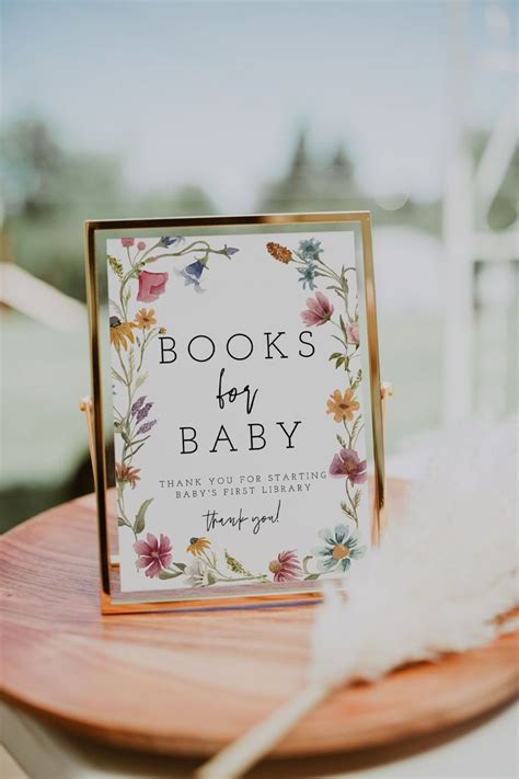 Boho Book For Baby Sign Printable Baby Shower Book For Baby Sign