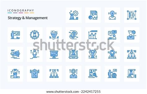 25 Strategy Management Blue Icon Pack Stock Vector Royalty Free