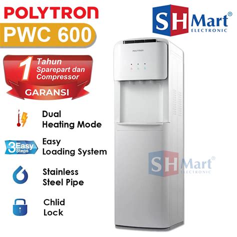 Jual DISPENSER GALON BAWAH POLYTRON PWC 600 LOW WATT GARANSI RESMI