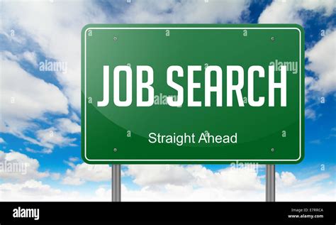 Job Search On Highway Signpost Stock Photo Alamy