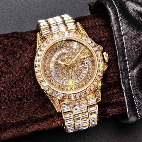 Nova Iced Out Rel Gios Hip Hop Moda De Luxo Diamante Pulseira De