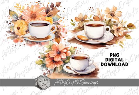 Watercolor Coffee Cup Clip Art Png Graphic By Artbycrystaljennings · Creative Fabrica