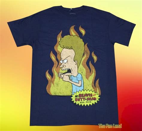 New Mtv Beavis And Butthead Mens Rock Flames Vintage Classic T Shirt Ebay