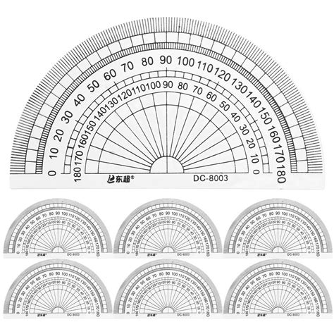 Pcs Clear Plastic Protractor Math Protractor Degrees Protractor