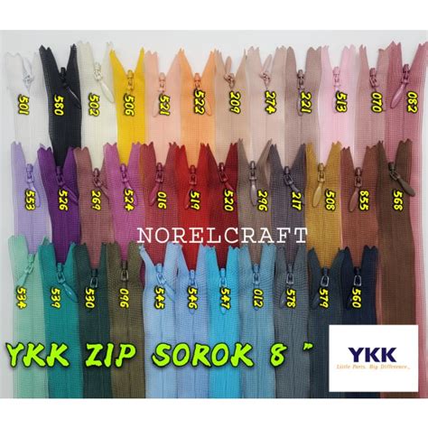 12 ชน ซปซอน YKK ขนาด 8 นว 24 นว YKK ZIP SOROK YKK ZIP