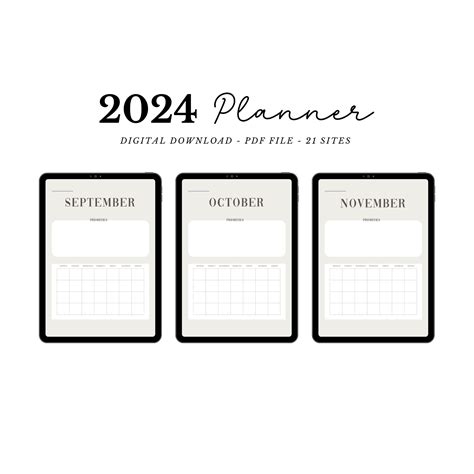 Calendar Planner 2024 English Download Planner To Print Etsy