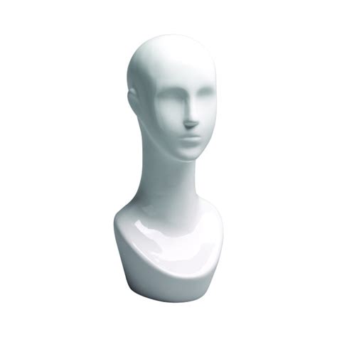 Abstract Gloss White Female Mannequin Head 44cm Morplan Ltd