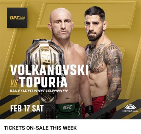 UFC 298 Volkanovski vs. Topuria | Anaheim, CA (2/17/24) : r/ufc