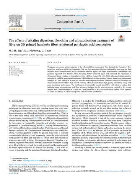 PDF The Effects Of Alkaline Digestion Bleaching And Ultrasonication